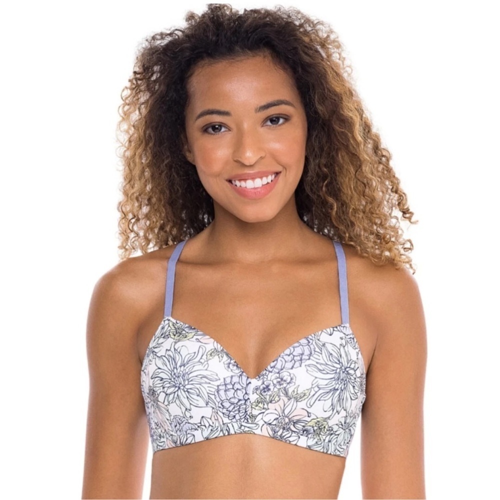 KINDLY YOURS WIRELESS T-SHIRT BRA - FLORAL SIZE 40DD (NEW WITH TAGS)